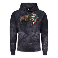 Mexican Bison With Indian Headdress Vintage Hoodie | Teevron