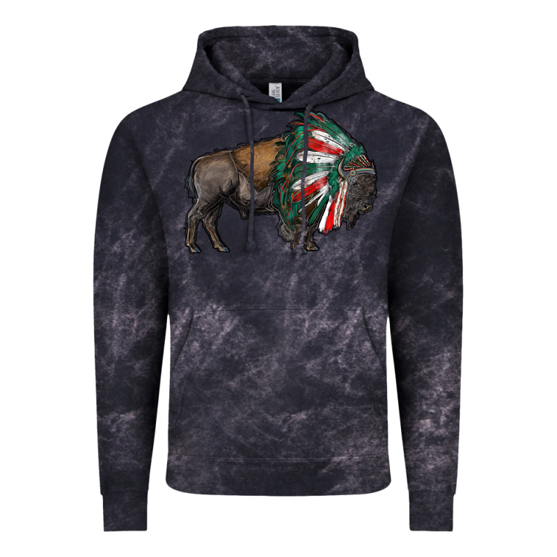 Mexican Bison With Indian Headdress Vintage Hoodie by RanaPortraitStore | Teevron