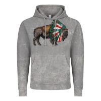 Cloud Rock mexican bison with indian headdress Vintage Hoodie - RanaPortraitStore