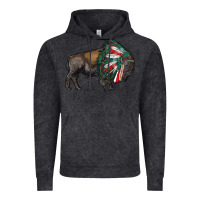 Vintage Black mexican bison with indian headdress Vintage Hoodie - RanaPortraitStore