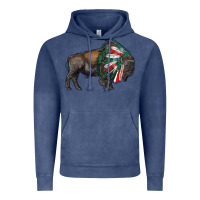 Vintage Denim mexican bison with indian headdress Vintage Hoodie - RanaPortraitStore