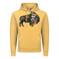 Vintage Mustard mexican bison with indian headdress Vintage Hoodie - RanaPortraitStore