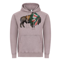 Vintage Zinc mexican bison with indian headdress Vintage Hoodie - RanaPortraitStore
