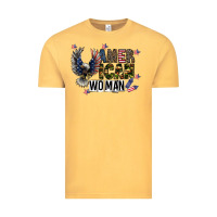Vintage Mustard american woman Vintage Tee - CowhideDigitalArt