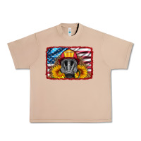 Burro firefighter air mask and sunflower Urban Heavy Tee - HRA Design Shop