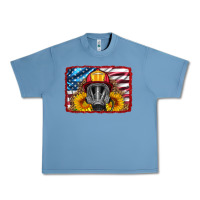 Pebble Blue firefighter air mask and sunflower Urban Heavy Tee - HRA Design Shop