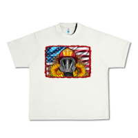 Pistachio firefighter air mask and sunflower Urban Heavy Tee - HRA Design Shop