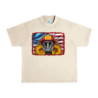 Sandshell firefighter air mask and sunflower Urban Heavy Tee - HRA Design Shop