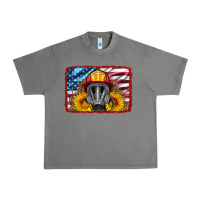 Tornado firefighter air mask and sunflower Urban Heavy Tee - HRA Design Shop