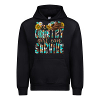 Black Western a Country Girl Can Survive Urban Hoodie - texasbilliewilder