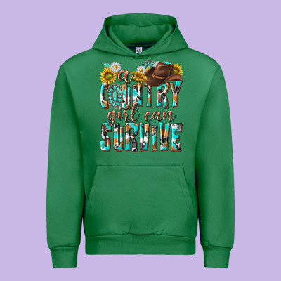 Western A Country Girl Can Survive Urban Hoodie Designed By Texasbilliewilder