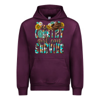 Mauve Wine Western a Country Girl Can Survive Urban Hoodie - texasbilliewilder