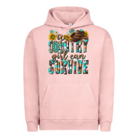 Pigment Salmon Western a Country Girl Can Survive Urban Hoodie - texasbilliewilder