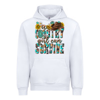 White Western a Country Girl Can Survive Urban Hoodie - texasbilliewilder