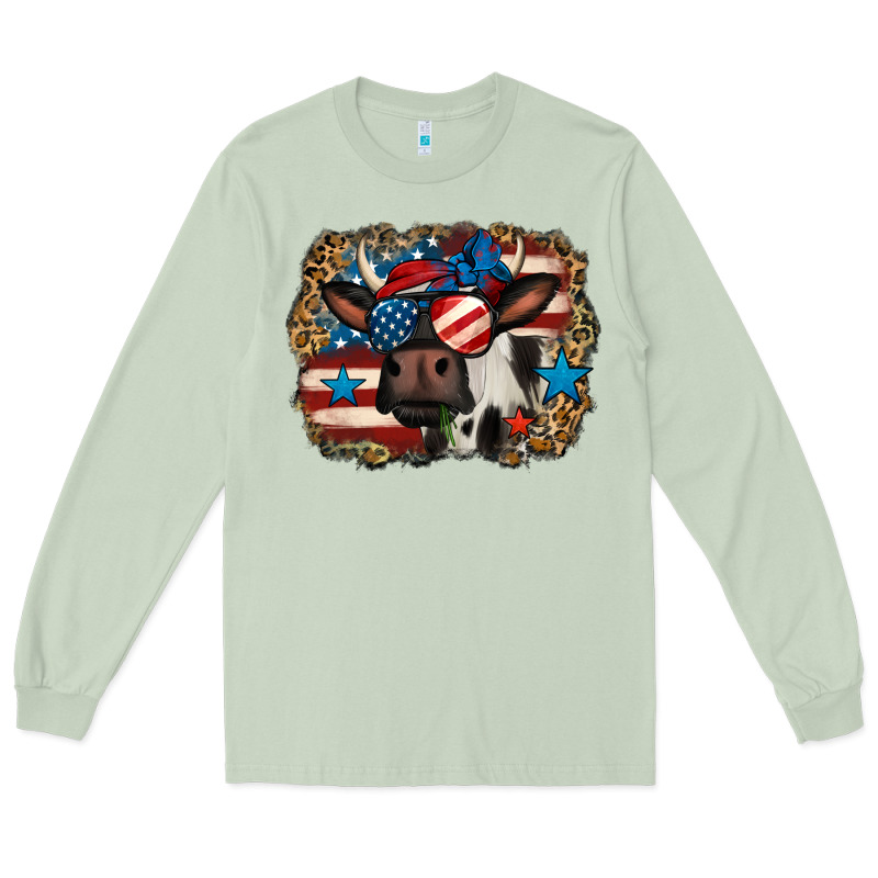4th Of July Cow Long Sleeve Tee by Jasminsmagicworld | Teevron