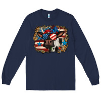 Navy 4th of july cow Long Sleeve Tee - Jasminsmagicworld