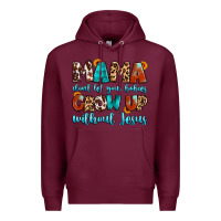 Burgundy mama dont let your babies grow up without jesus Premium Hoodie - Artiststas