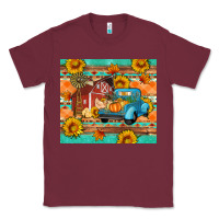 Burgundy Farm life fall barn and truck Classic Tee - Artiststas