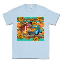 Dusty Blue Farm life fall barn and truck Classic Tee - Artiststas