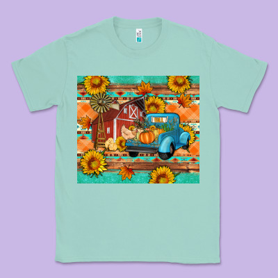 Farm Life Fall Barn And Truck Classic Tee Designed By Artiststas