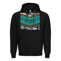 Black western cowhide leopard turquoise fringed Zipper Hoodie - BarkalooDesign