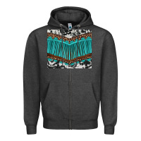 Charcoal Heather western cowhide leopard turquoise fringed Zipper Hoodie - BarkalooDesign