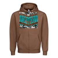 Chestnut western cowhide leopard turquoise fringed Zipper Hoodie - BarkalooDesign