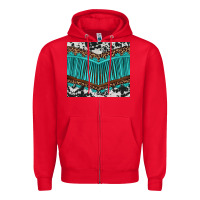 Red western cowhide leopard turquoise fringed Zipper Hoodie - BarkalooDesign