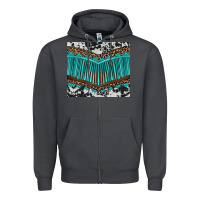 Smoke western cowhide leopard turquoise fringed Zipper Hoodie - BarkalooDesign