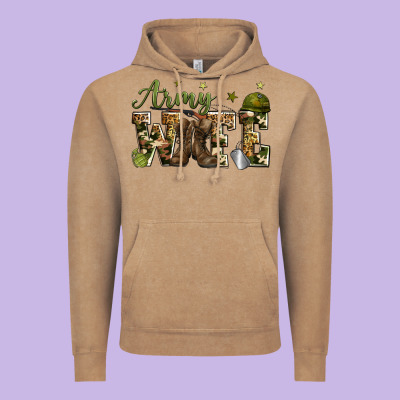 Army Wife Vintage Hoodie Designed By Zillion Design Studio