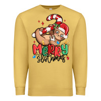 Antique Gold merry slothmas Premium Sweatshirt - MaliasSmallBusiness