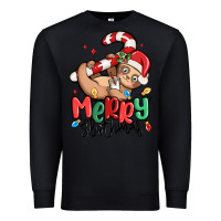 Black merry slothmas Premium Sweatshirt - MaliasSmallBusiness
