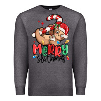 Charcoal Heather merry slothmas Premium Sweatshirt - MaliasSmallBusiness