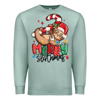 Seafoam merry slothmas Premium Sweatshirt - MaliasSmallBusiness