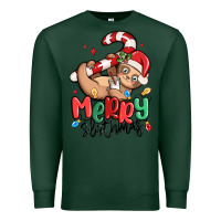 Sports Green merry slothmas Premium Sweatshirt - MaliasSmallBusiness