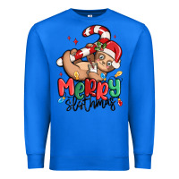 True Royal merry slothmas Premium Sweatshirt - MaliasSmallBusiness