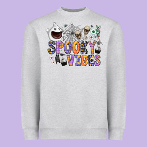 Spooky Vibes Heavyweight Sweatshirt Designed By Cowhidedigitalart