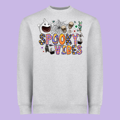 Spooky Vibes Heavyweight Sweatshirt Designed By Cowhidedigitalart