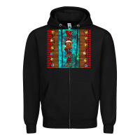 Black nana highland cow Christmas Zipper Hoodie - BarkalooDesign
