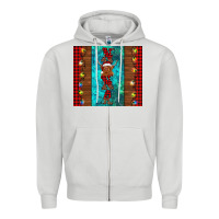 Dove Grey nana highland cow Christmas Zipper Hoodie - BarkalooDesign