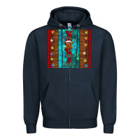 Navy nana highland cow Christmas Zipper Hoodie - BarkalooDesign