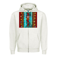 Oatmeal Heather nana highland cow Christmas Zipper Hoodie - BarkalooDesign