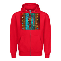 Red nana highland cow Christmas Zipper Hoodie - BarkalooDesign