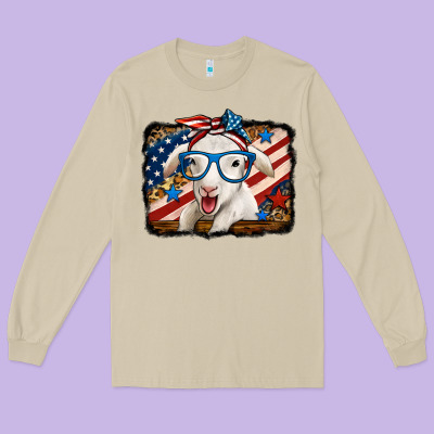 4th Of July Baby Sheep Long Sleeve Tee Designed By Jasminsmagicworld