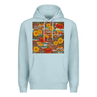 Blue Mist pumpkin plaid sunflower seamless Premium Hoodie - AdoDesignShop