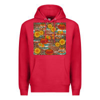Cardinal pumpkin plaid sunflower seamless Premium Hoodie - AdoDesignShop