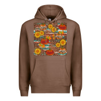 Chestnut pumpkin plaid sunflower seamless Premium Hoodie - AdoDesignShop
