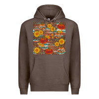 Coffee pumpkin plaid sunflower seamless Premium Hoodie - AdoDesignShop