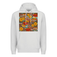 Dove Grey pumpkin plaid sunflower seamless Premium Hoodie - AdoDesignShop