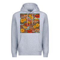 Heather Grey pumpkin plaid sunflower seamless Premium Hoodie - AdoDesignShop
